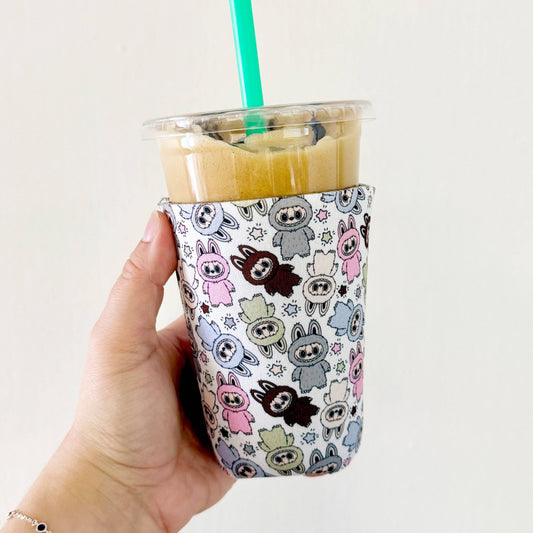 Iced Coffee Sleeve, Monster Pattern