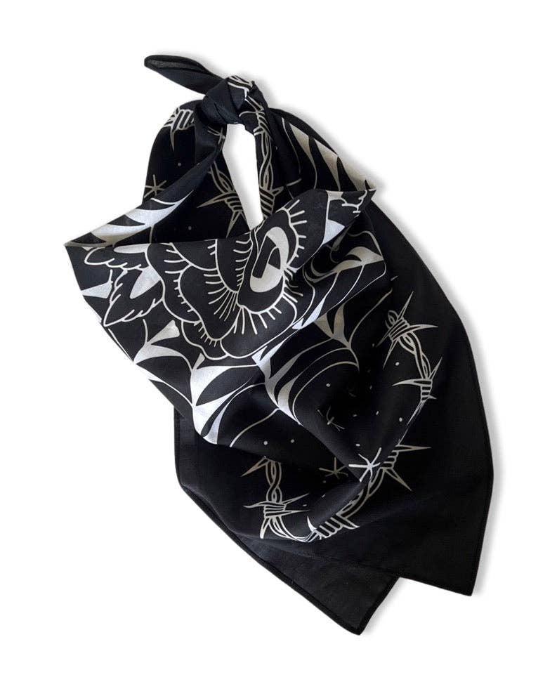 Black Rose Tattoo Bandana